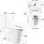 Toilette à hauteur confortable 15,55 po, céramique, chasse d'eau 1,1 / 1,6, blanc, siège à fermeture douce, et,