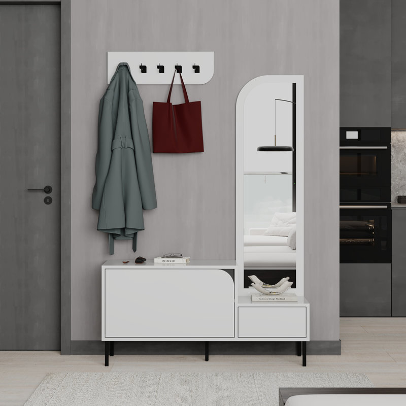 Bernett Hall Tree 112 Wide, White