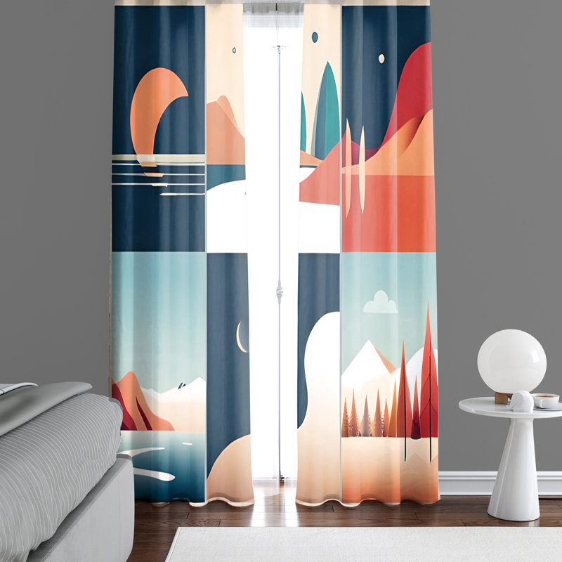 Paire de rideaux semi-transparents Beverie, L 20 po x L 82 po