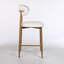 Ensemble de 2 tabourets de bar à hauteur de comptoir, tabourets de bar rembourrés avec pieds en métal pour îlot de cuisine, beige
