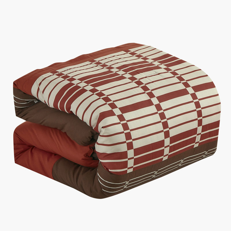 Ensemble d'édredon 7 pièces avec broderie et imprimé, microfibre ultra douce, 100% polyester, collection de literie toutes saisons