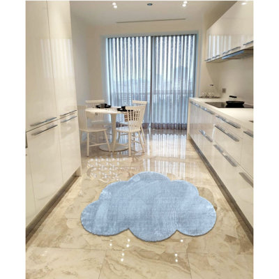 Tapis gris clair en polyester Lebofsky