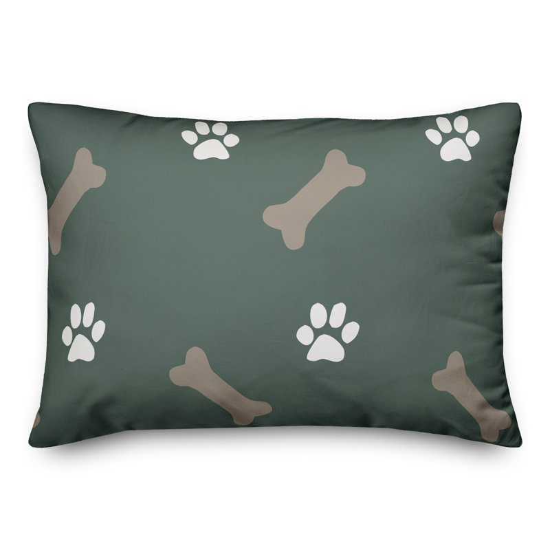  Coussin décoratif intérieur / extérieur en polyester à imprimé animal, H 14 po x l 20 po, Sauge