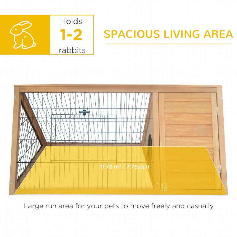 Petit animal en bois 46 po x 24 po avec fil extérieur et fil de ventilation en jaune - Portable compact pour cage d'extérieur