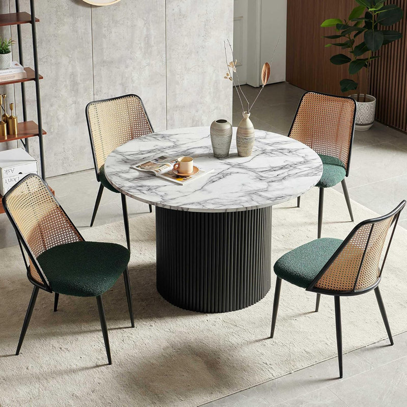 Ensemble de salle à manger 5 pièces Danbury, Beige, Blanc