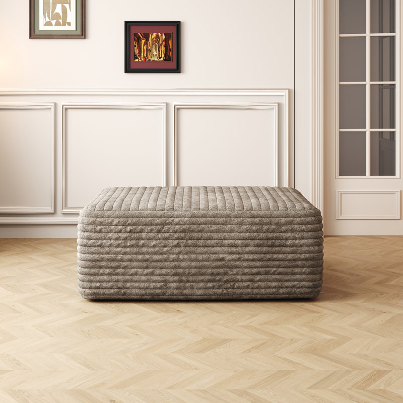37.40"Sofa ottoman ,No Assembly Required,Camel(Plush Corduroy Fabric), Camel