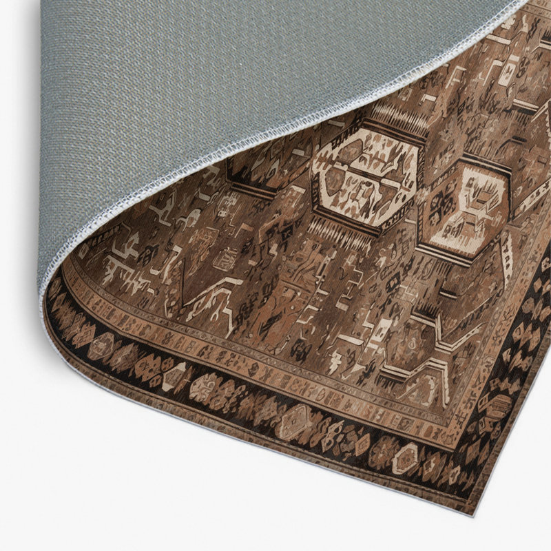 Tapis turc intérieur et extérieur brun, Rectangulaire 2 pi x 3 pi