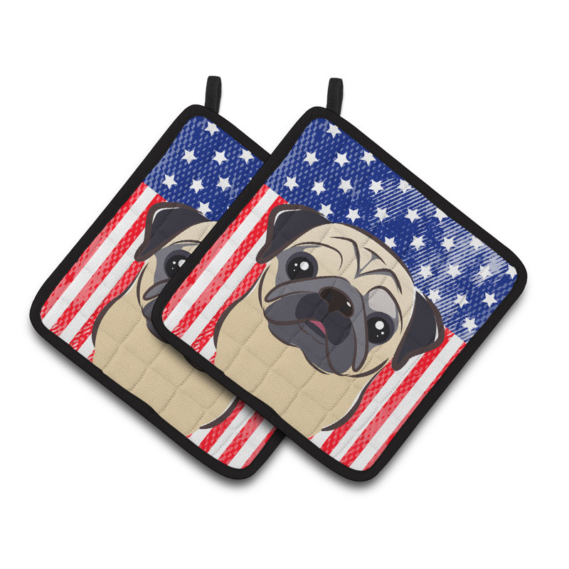 Cuisinier poignée carlin caroline trésors American Flag, Fauve