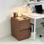 Table de chevet étroite en noyer rouge de 30 cm de large, table de chevet mince à 2 tiroirs avec 2 compartiments de rangement pour petite chambre-499982676