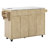White 55.5" Rolling Fluted Kitchen Island-884086264