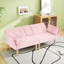 72" Foldable Pink Velvet Double Sofa, Space-Saving