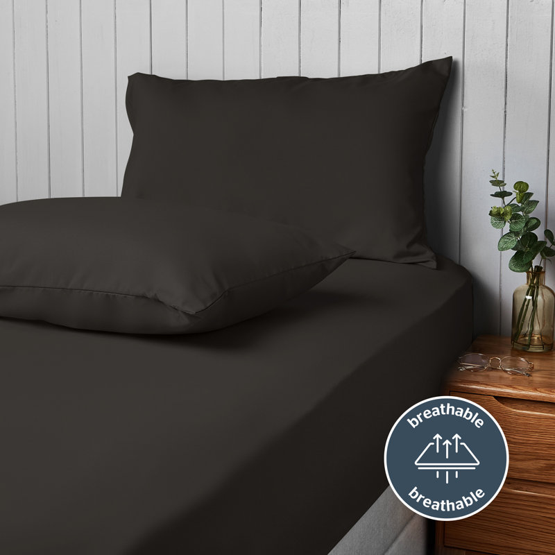 Silentnight Supersoft Plain Microfibre Housewife Pillowcase, Black