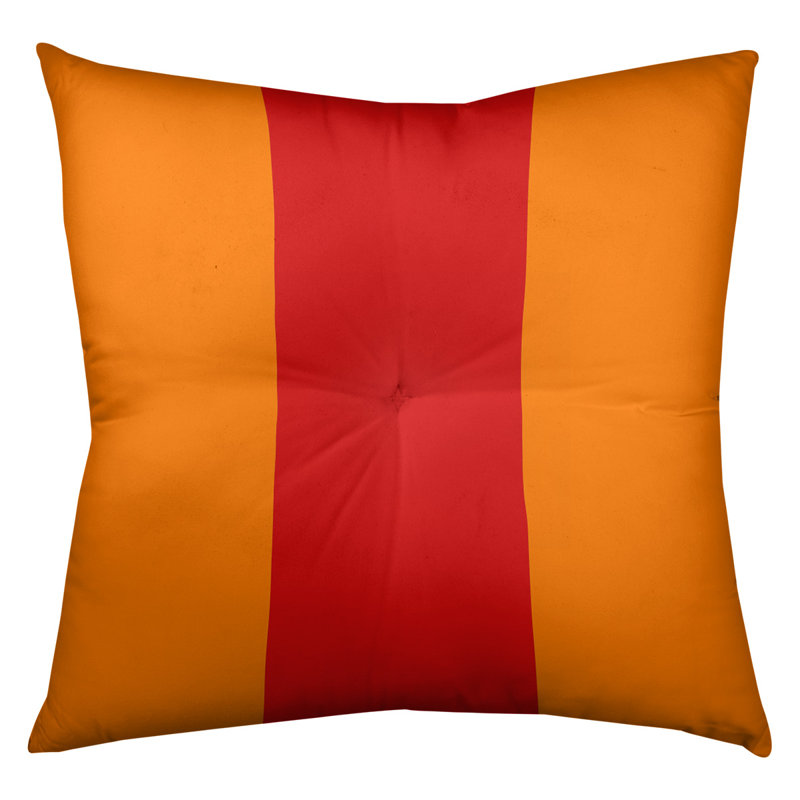  Coussin de sol touffeté, 30 po x 30 po, Orange / Rouge
