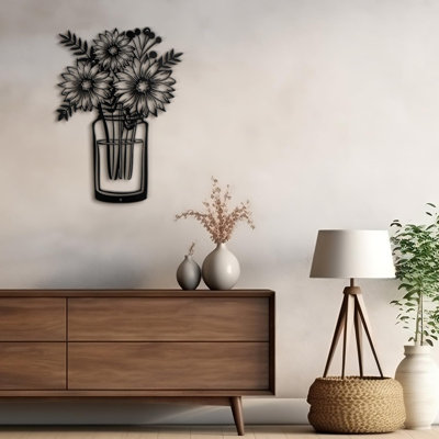 Tournesols dans un vase minimaliste moderne abstrait décoratif décoratif suspendu