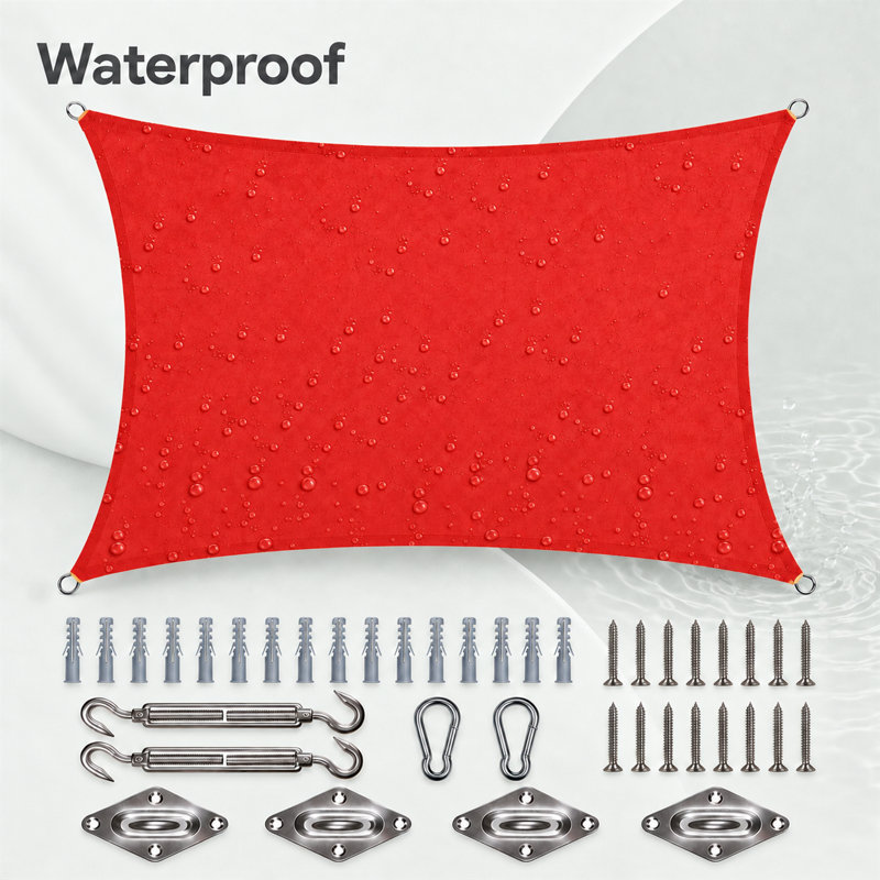 Toile d'ombrage rectangulaire 7 'x 12', Rouge