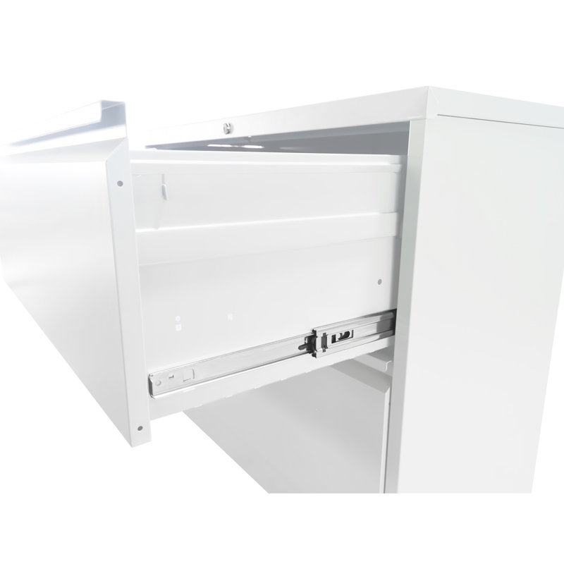 Palvinder Lockable Metal Filing Cabinet In White, 3 Drawers, For Office, Accommodates Legal/Letter/A4/F4 Size Papers, Stable & Efficient 3 File Cabinet, White With Lock, Home Office Storage, Fits Folders,