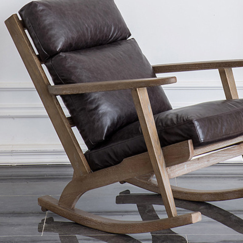 Quality solid oak rocking chair, Black, Dark Brown