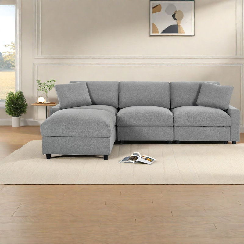 Canapés modulaires peu encombrants avec rangement, polyester durable, conception moderne pour une vie compacte