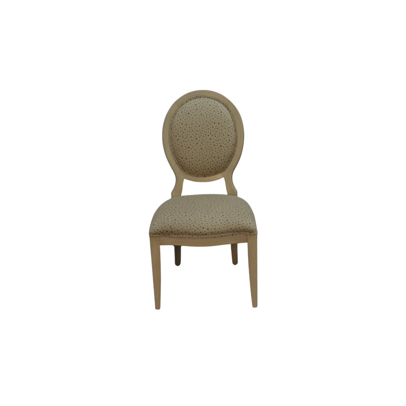 Chaise de salle à manger latérale de style transitionnel à dossier ovale