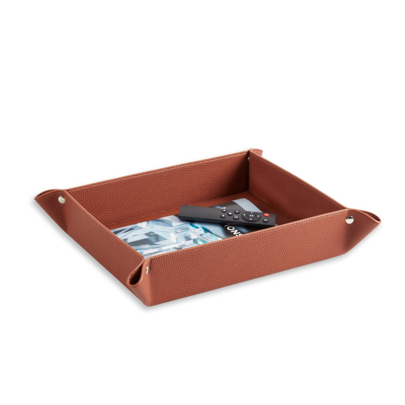 Elisea Leather Tray, Brown