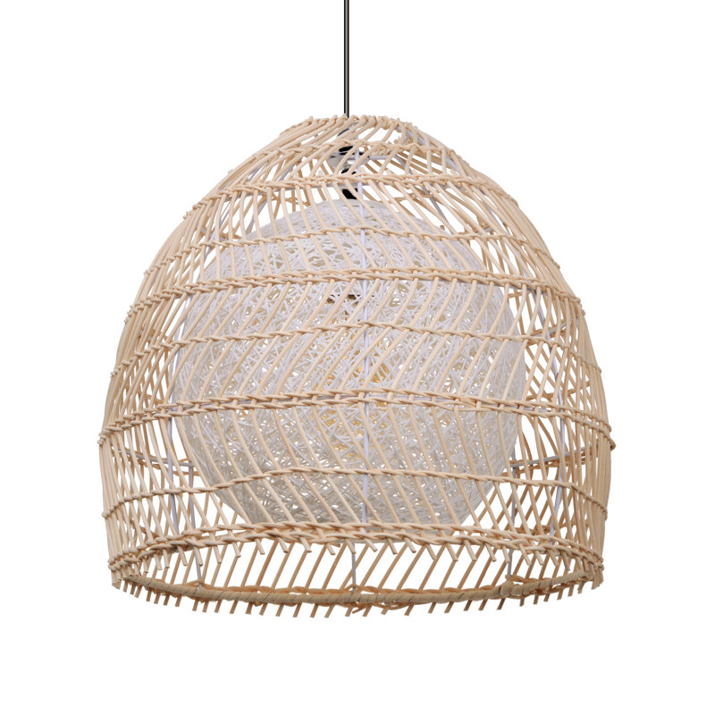 Loachapoka 1 - Light Rattan Single Pendant, 13,78'' H x 13,78'' W x 13,78'' D