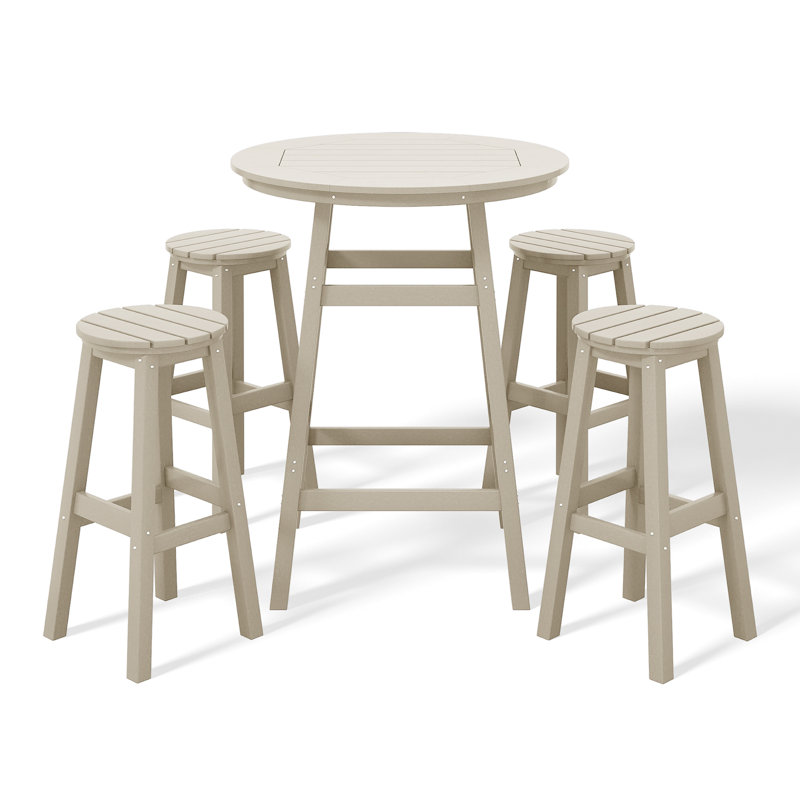 Laguna 5-Piece Round Bar Set, Tan