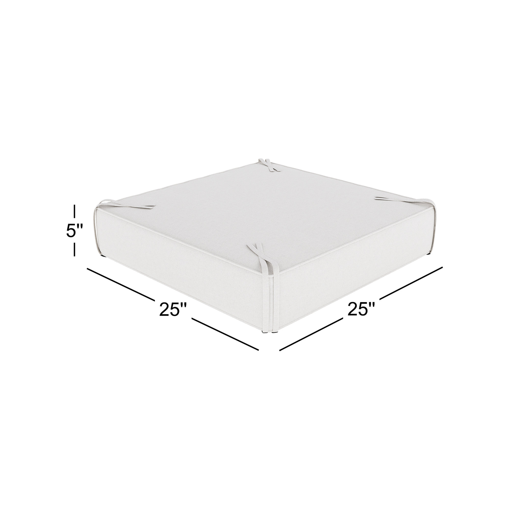 Sunbrella Outdoor Ottoman Cushion, Canvas Natural Sunbrella® Canvas