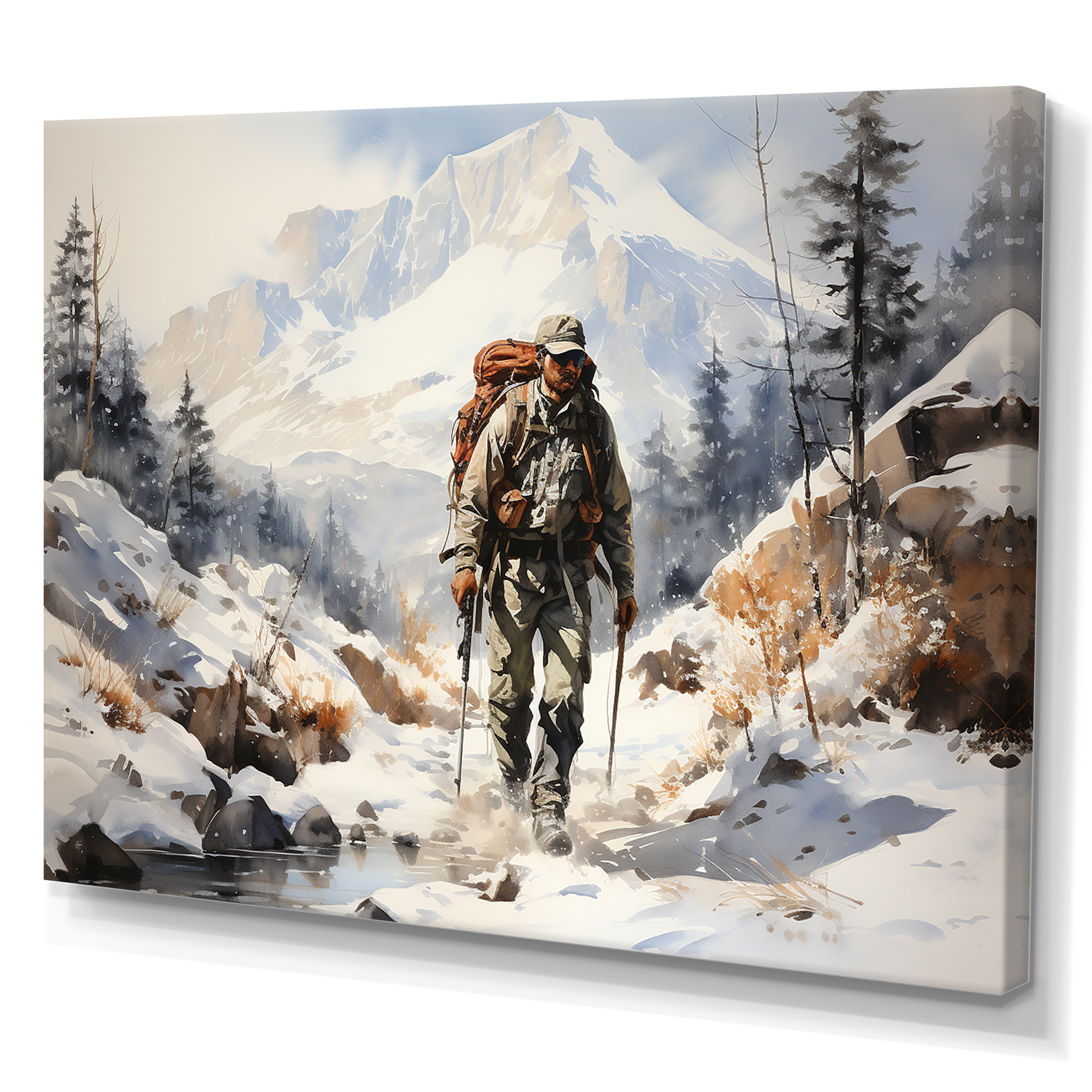 Design Art Hiking To The French Alps On Canvas Print | Wayfair