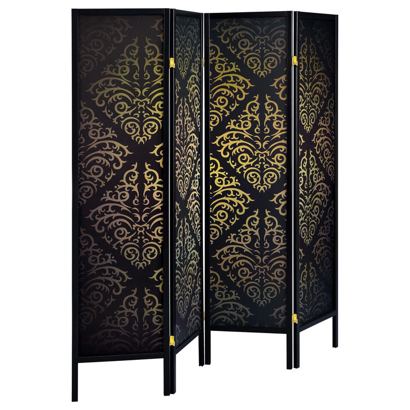 4 définition d'intimité noir - Style traditionnel avec écran captivant, H 69,78 po x l 69,5 po, P 0,74 po