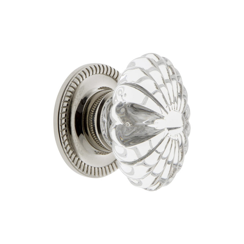 Burgundy Cabinet Knob, Polished Nickel