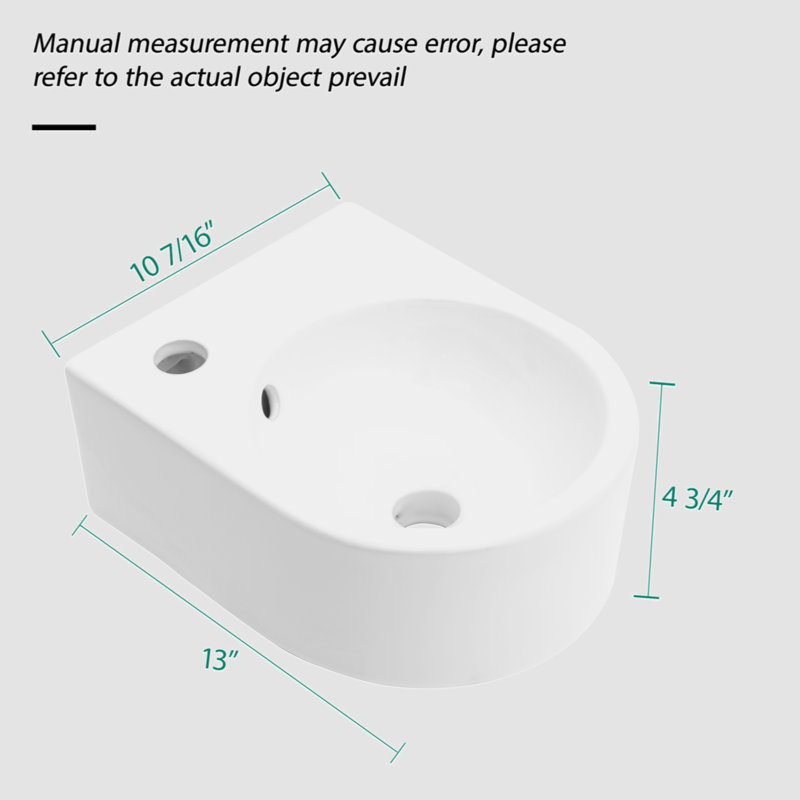 Go Peak Track 13'' Ceramic Rectangular Bathroom Sink