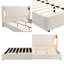 King Size Upholstered Platform Bed Frame with High Wingback Headboard, Built-In Reading Lamp and USB Charging Port, Soft Fabric Foam Padding, No Box Spring Needed