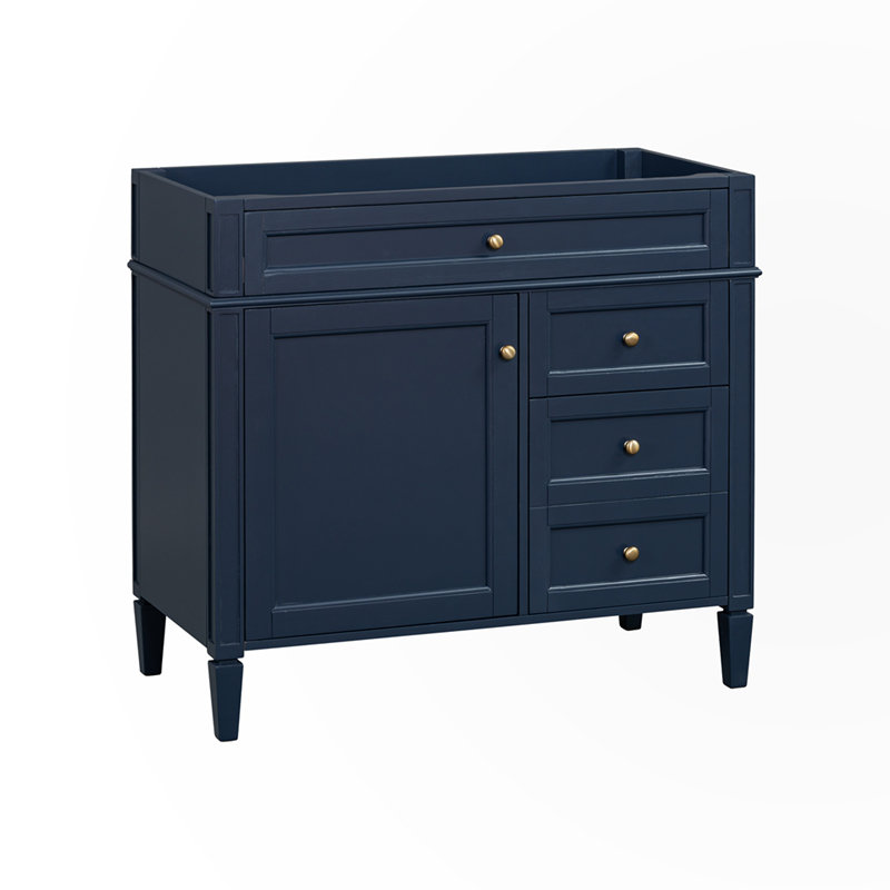 Storage Cabinet with 2 Drawers and a Tip-out Drawer, Blue