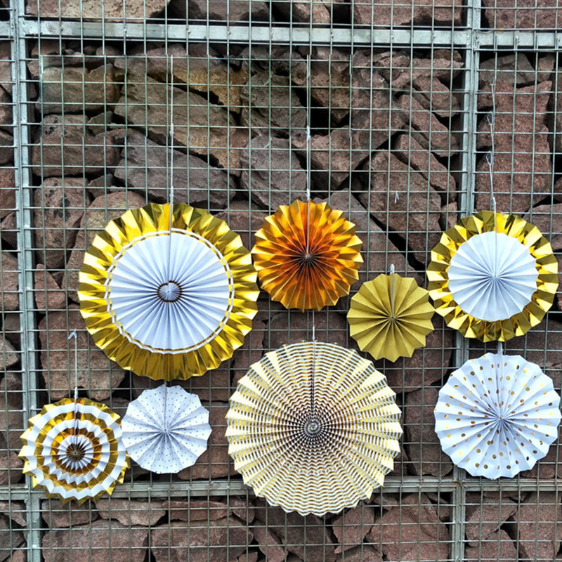 Ensemble de fan de papier kraft doré