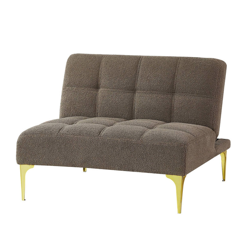 Terresia Upholstered Accent Chair with Ottoman, Taupe Teddy