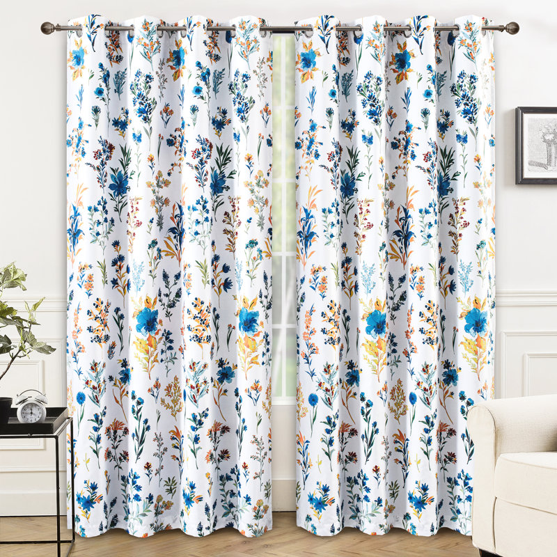 Mayview Blackout Curtain Pair, Multi Color, 52" W x 84" L