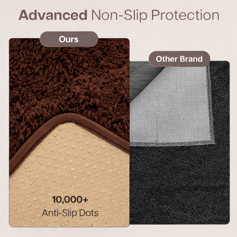 Solid Colour Machine Tufted Shag Area Rug, Rectangle 120cm Width X 170cm Length