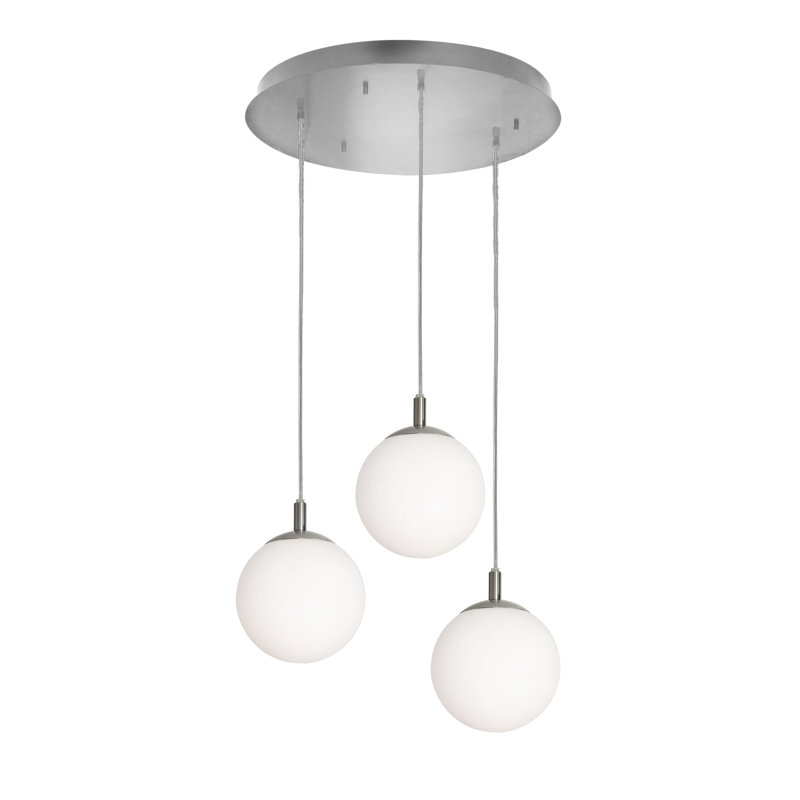 Triple luminaire suspendu Altia, Nickel satiné