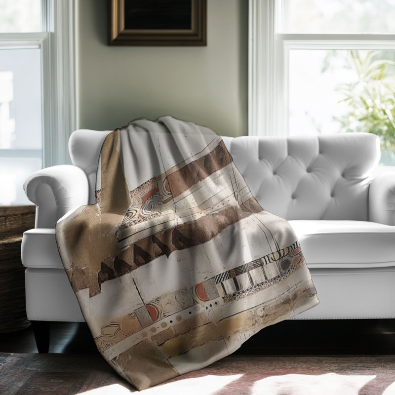 Jeté Savanna Mosaic - 1 pièce Sherpa Bl Premium, L 60 po x L 80 po