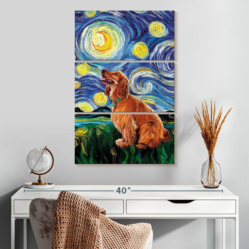 Brampt Cocker Spaniel Starry Night, 32" H x 20" W