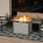 43'' Outdoor Propane Gas Fire Pit Table with Marble Texture Glass Tabletop