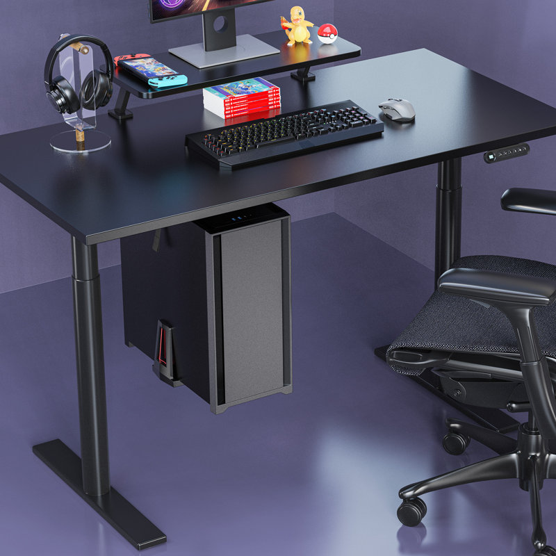 Mount-It Heavy Duty Under Desk Computer Mount, Adjustable CPU Holder with Sliding Tracks, 33 Lbs Cap.