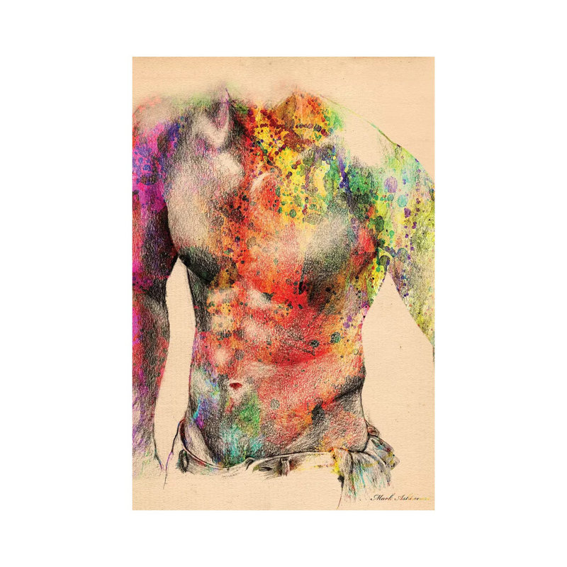Abstract Body II by Mark Ashkenazi - Painting on Canvas, 101.6cm H x 66.04cm W x 3.81cm D, Wrapped Canvas