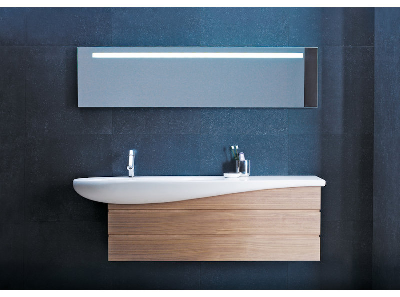 Ilbagnoalessi One Bathroom Sink, Single, 6.5" H x 19.69" W x 47.25" L, Right