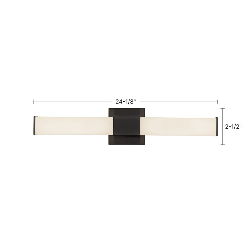 Vivi 24-in Black dimmable LED Wall Sconce, Nickel