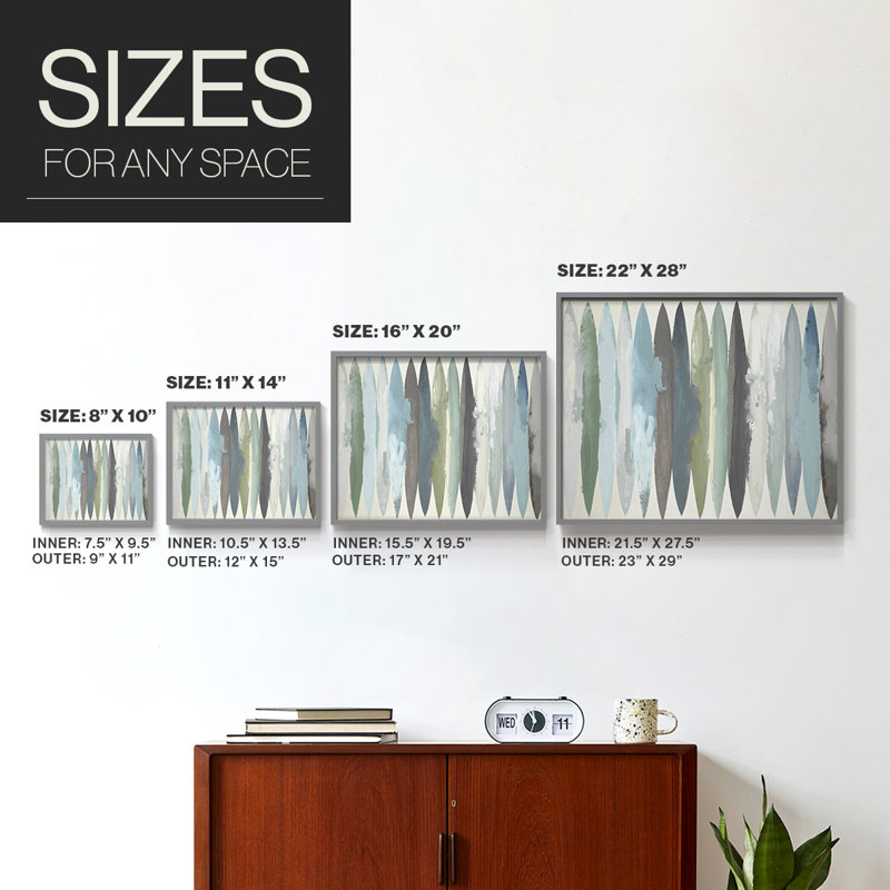 Nautical Series-CCXL -Framed Print - Restickable, Grey, 16" H x 20" W