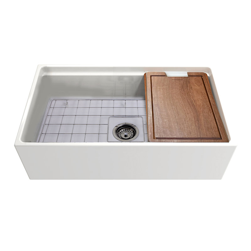 Cape 33'' L Single Basin Kitchen Sink, White