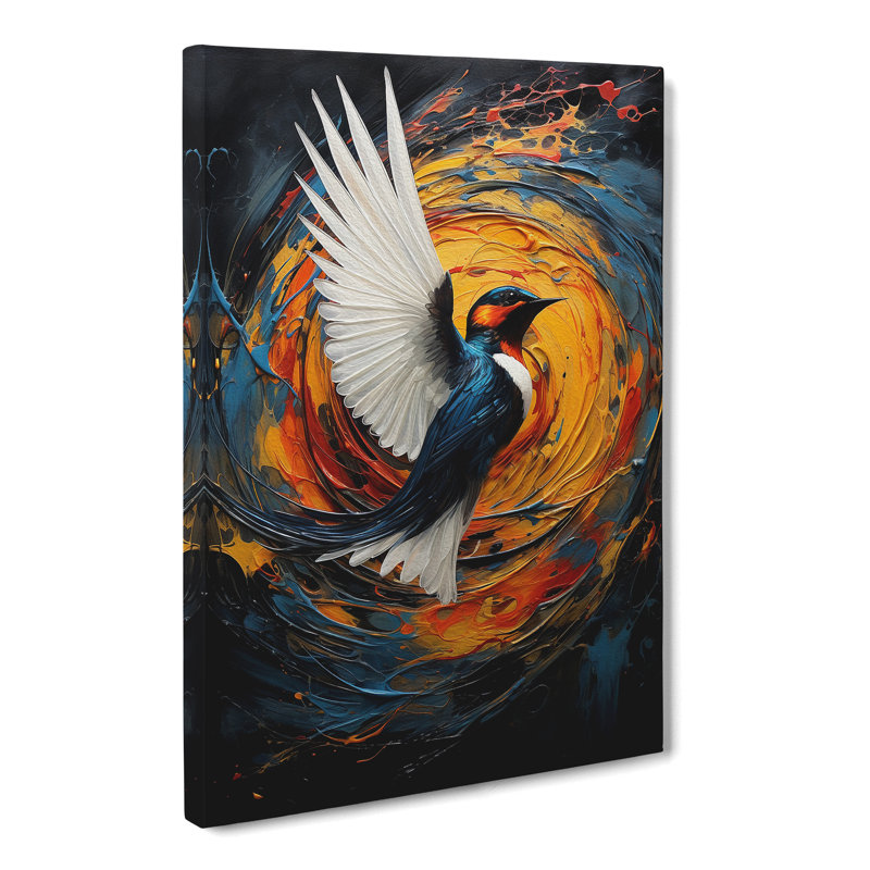 Swallow Hard Edge - Wrapped Canvas, 60cm H x 40cm W x 3cm D
