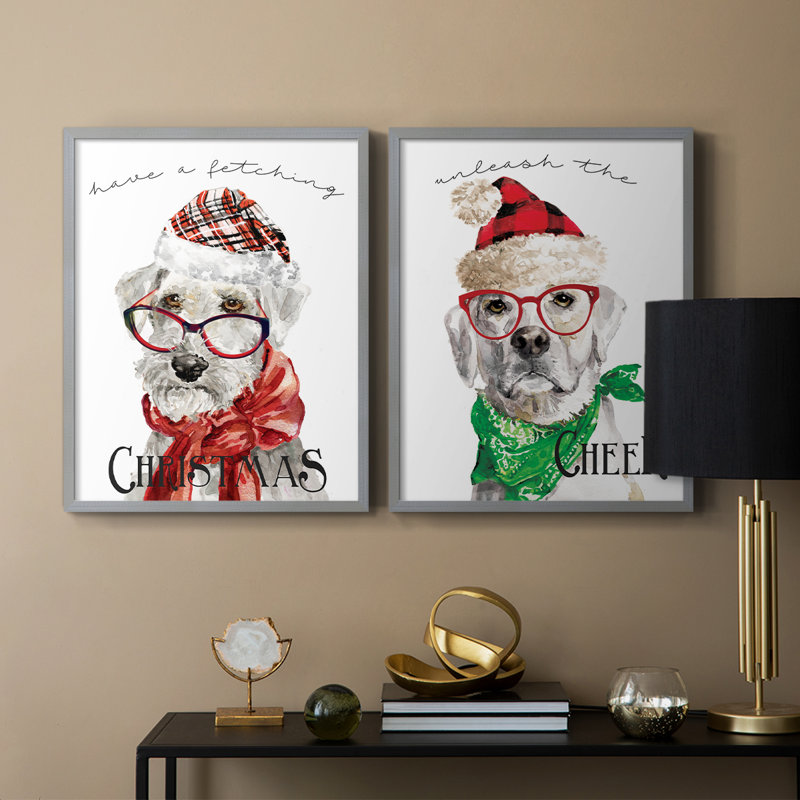 «Have a Fetching Christmas», impression encadrée de qualité supérieure - prête à être accrochée - aucun clou requis - aucun clou requis