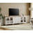 Scarlett Large TV Stand For 100 Inch TV, TV Console Table For 85 90 95 Inch TV, Entertainment Center With Wooden Drawers & Glass Doors For Living Room, Kitchen Sideboard Buffet Cabinet For Dining Room, White